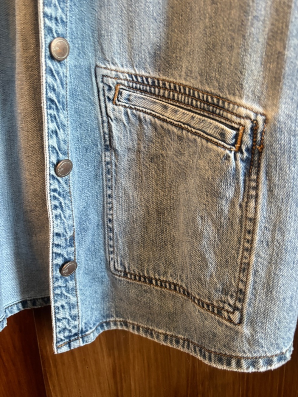 NWT Natural Reflections Denim Barn Chore Button-Down Shirt Jacket | Women’s 1X - Picture 8 of 15